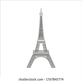 Eiffel Tower Paris city. illustration for web and mobile design.