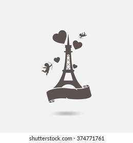Eiffel Tower in Paris. city of love. 