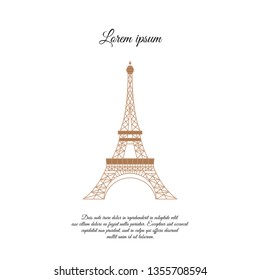 Eiffel Tower in Paris color vector icon, sign, symbol