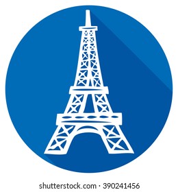 eiffel tower in paris flat icon