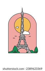 Eiffel Tower, Paris, France, Architecture In The Sky With Clouds and Birds Scenery