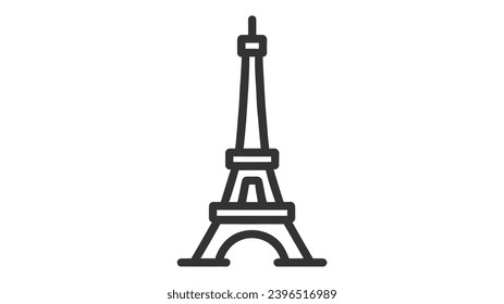 Eiffel Tower Paris france Black Silhouette diseño Vector Ilustración.