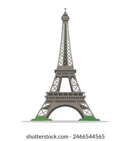 Eiffel Tower, Paris, France. Europe famous monument vector illustration.