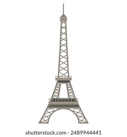 Eiffel Tower, Paris, France. Europe famous monument vector illustration.