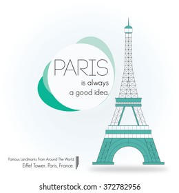 Eiffel Tower, Paris. France | Famous Landmarks From Around The World.