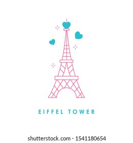 
Eiffel Tower, Paris. France. Flat illustration. Tower icon.