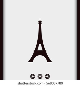 Eiffel Tower, Paris. France. Flat illustration. Tower vector icon.