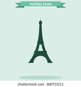 Eiffel Tower, Paris. France. Flat illustration. Tower icon.