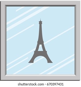 Eiffel Tower, Paris. France. Flat illustration. Tower icon.
