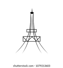 Eiffel Tower in Paris, France. Eiffel tower isolated on a white background. Vector stock