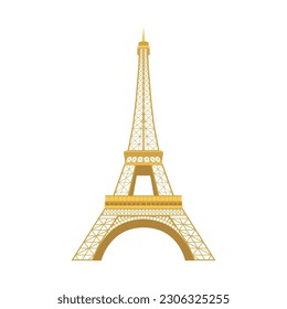 Eiffel tower paris france isolated white background