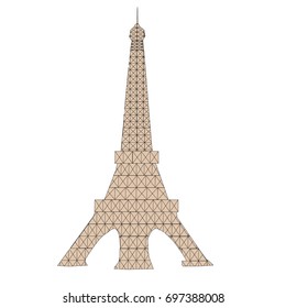 Eiffel Tower in Paris, France. Eiffel tower isolated icon. Vector stock.