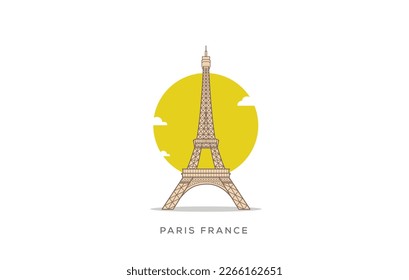 Eiffel Tower - Paris France Landmark Vector Illustration