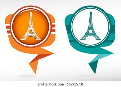 Eiffel Tower in Paris, France - pointer set