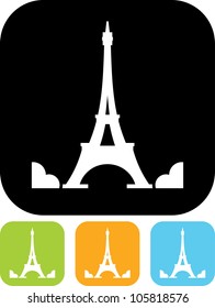 Eiffel Tower in Paris, France - Vector icon isolated