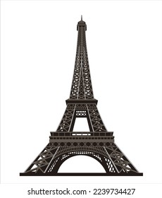 Eiffel Tower Paris France vector illustration.