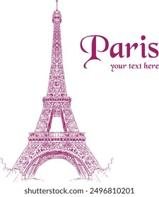 Eiffel Tower in Paris France Vector  Art, Graphic illustration