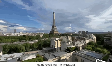 Torre Eiffel Paris França arte vetorial