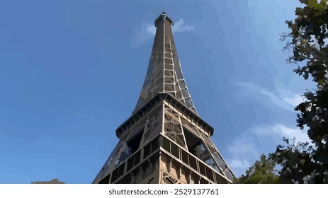 Torre Eiffel Paris França arte vetorial