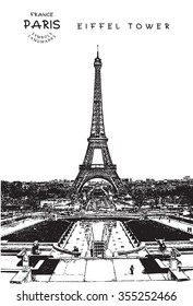 Eiffel Tower in Paris - France. Vector illustration.