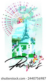 Eiffel tower, Paris. France.Vector illustration.