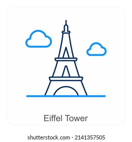 Concepto De Icono De La Torre Eiffel Y París