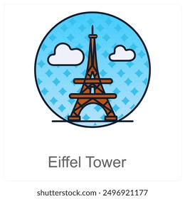 Eiffel Tower and paris icon concept
