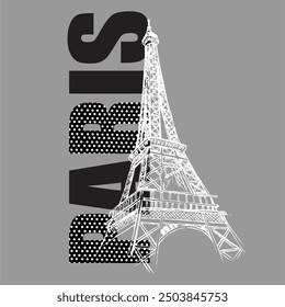 eiffel tower with paris inscription