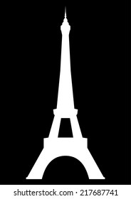 Eiffel tower in Paris. Isolated on black background. Vector EPS10.