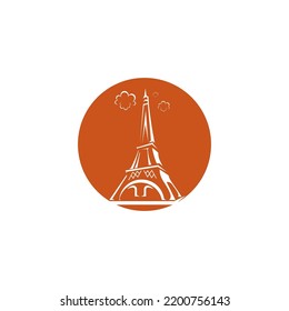 Eiffel tower in Paris. Isolated on white background,vector design.