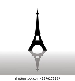 Eiffel tower in Paris. Isolated on white background. Vector EPS10 for design and creativity. 