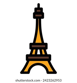 Eiffel tower in Paris. Isolated on white background. Vector EPS10.