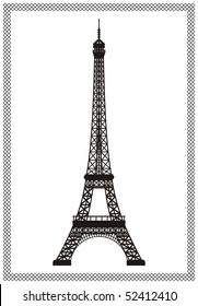 Eiffel tower in Paris isolated vector illustration, it is easy to edit and change.