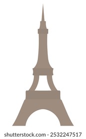 Torre Eiffel. Marco de Paris. Ilustração do vetor de cores. Fundo branco isolado. 