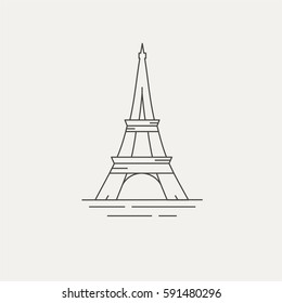 Eiffel tower paris landmark vector illustration 