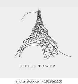 Eiffel Tower Paris line draw abstract landmark