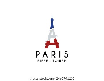 Eiffel tower in paris logo design. Paris and eiffel tower logo