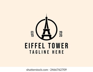 Torre Eiffel en el diseño del logotipo de París. París y el logotipo de la torre Eiffel