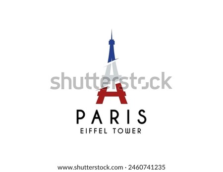 Eiffel tower in paris logo design. Paris and eiffel tower logo