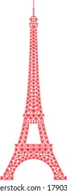 Eiffel Tower Paris made from love hearts 