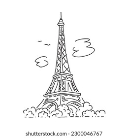 Premium Vector  Flat vector of the iconic eiffel tower in a