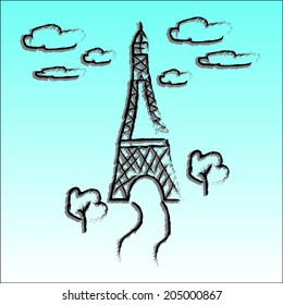 Eiffel tower in Paris paint