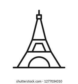 Eiffel tower, paris sign. Simple line. Isolate on white background. Vector.