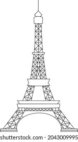 eiffel tower of paris silhouette