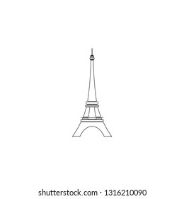Eiffel tower in Paris. simple flat vector icon illustration. outline line symbol - editable stroke