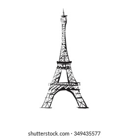 Eiffel Tower Paris sketch vector outline