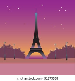 Eiffel tower Paris at sunset
