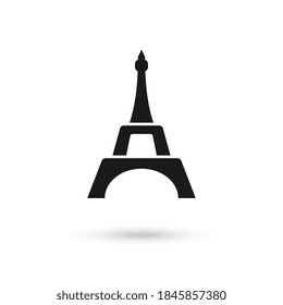Eiffel tower in Paris. Symbol of France. Black Vector illustration.
