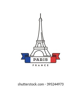 Eiffel tower in Paris. Symbol of France. Vector illustration.