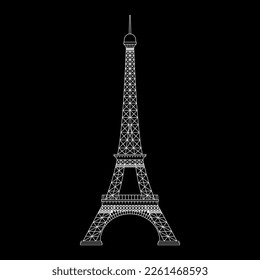 Eiffel tower. Paris symbol or icon. France travel design. French landmark desgn. Vector illustration.